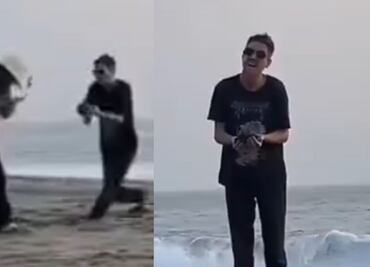 Captan a hombre que agrede y corre a músicos mexicanos en playa de Zicatela, Oaxaca. VIDEO