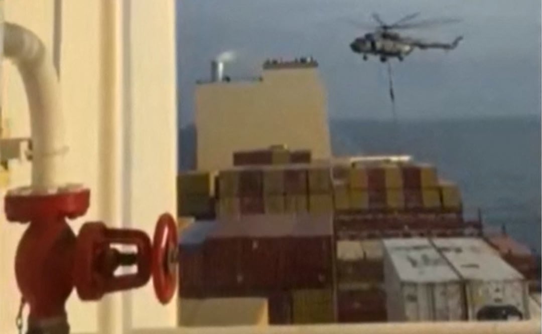 Irán secuestra buque ‘Aries’ con 25 tripulantes a bordo; autoridades trabajan en su recuperación. Foto: AFP