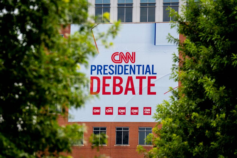 Debate presidencial Trump-Biden. Luces, cronómetros y mil periodistas en el centro de Atlanta (Photo by Andrew Harnik / GETTY IMAGES NORTH AMERICA / Getty Images via AFP)