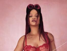 Rihanna modela atrevida en sesión fotográfica con lencería transparente de San Valentín