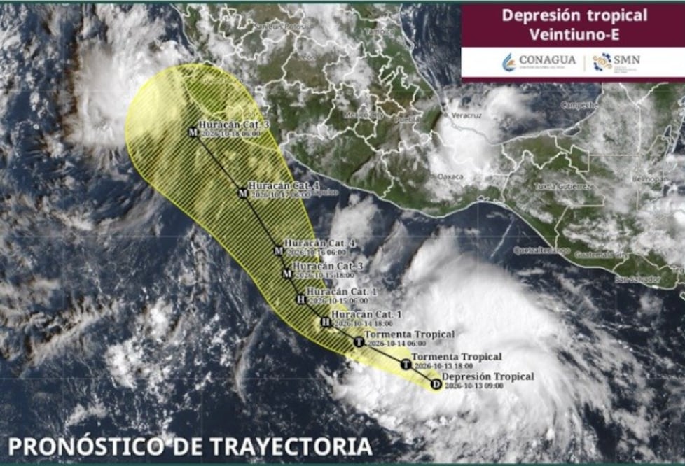 ¡Después de Simon, otra amenaza en el Pacífico! Se forma depresión tropical con potencial de huracán. Foto @conagua_clima