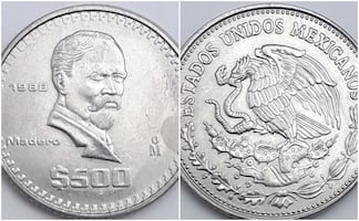 Esta moneda antigua de $500 pesos de Francisco I. Madero de 1988 vale hasta $12,500 pesos