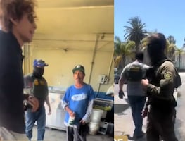 Mujer latina defiende a migrante de operativo: "Estos no son ICE. Son una maldit*s caza recompensas"