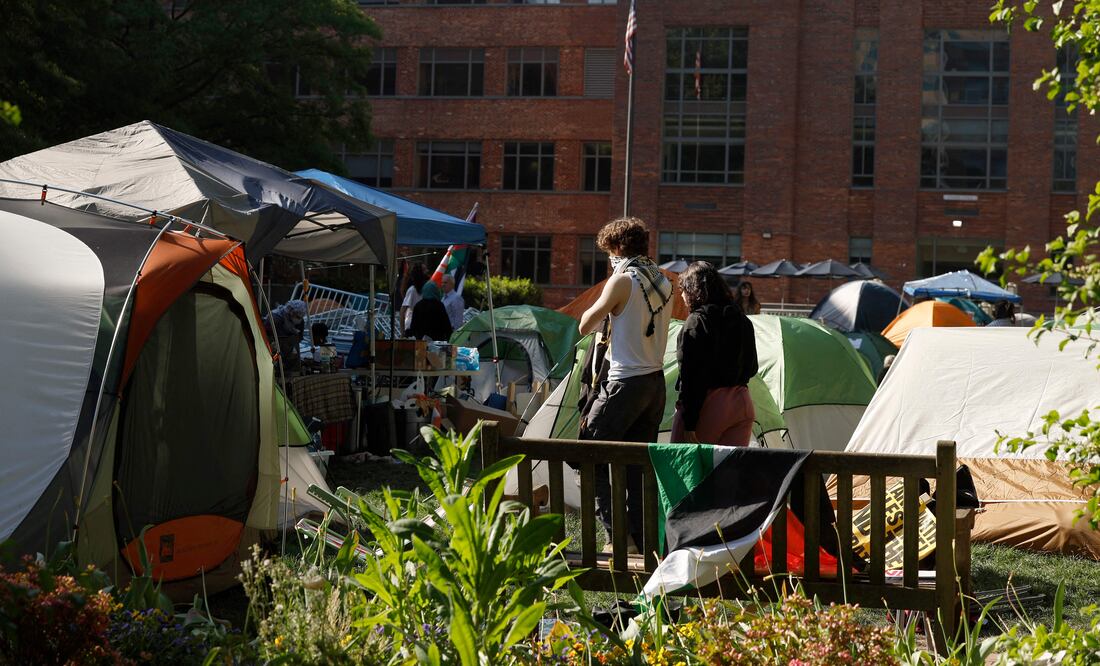 Universidad de Columbia da ultimátum a los estudiantes propalestinos para desalojar o ser suspendidos  (Photo by Anna Moneymaker / GETTY IMAGES NORTH AMERICA / Getty Images via AFP)