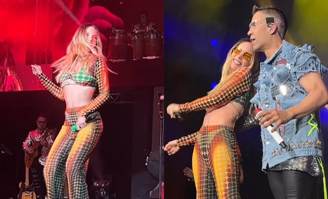 Belinda luce sensual conjunto futurista en concierto de Grupo Cañaveral. Foto: Captura redes sociales