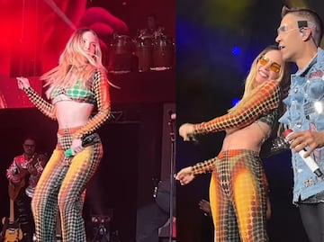 Belinda luce sensual y roba miradas con conjunto transparente en concierto de Grupo Cañaveral