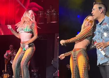 Belinda luce sensual y roba miradas con conjunto transparente en concierto de Grupo Cañaveral