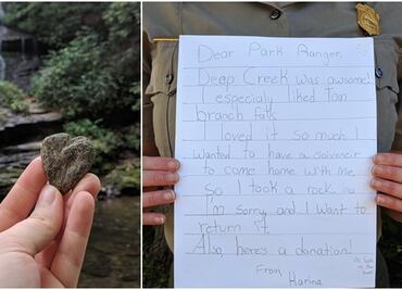 Con disculpa, turista regresa “corazón” robado de Great Smoky Mountains