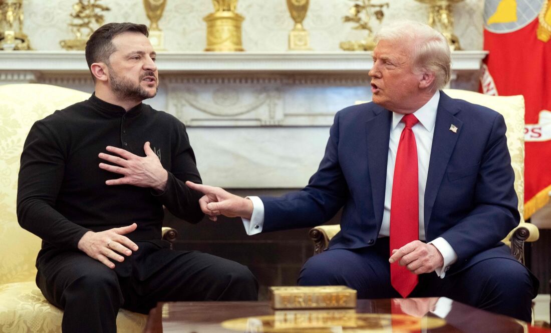 Trump y Zelenski discuten en el despacho oval y no llegan a un acuerdo; así fue su enfrentamiento. Foto: AFP