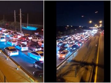 Caos en Teherán: miles huyen por carretera ante intensos bombardeos israelíes. VIDEO