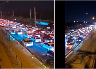 Caos en Teherán: miles huyen por carretera ante intensos bombardeos israelíes. VIDEO