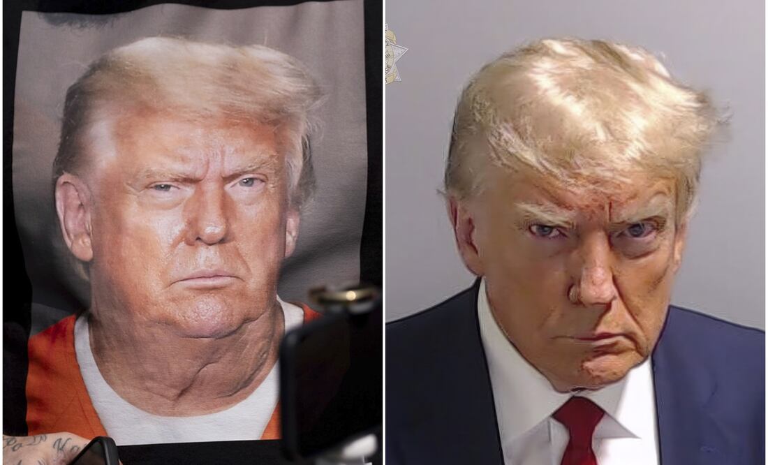 Desafiante y molesto; así la primera foto policial de Trump en la cárcel de Georgia. Foto: AP
