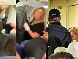 Revelan video de pasajera que golpea a azafata; le tira dos dientes