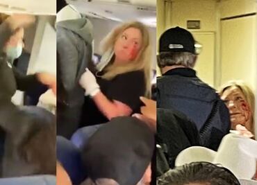 Revelan video de pasajera que golpea a azafata; le tira dos dientes