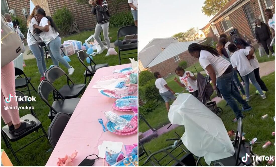 TIKTOK. Mujer no quería tener una niña y destroza su fiesta de revelación de sexo. Foto tomada de video
