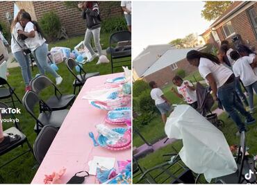 Embarazada destruye su fiesta de revelación de género porque "no le gustó el sexo de su bebé" (VIDEO)