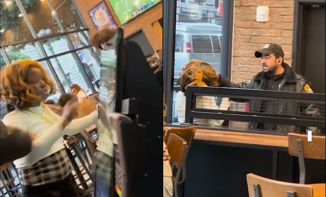 Guardia de seguridad abofetea a mujer en Taco Bell de Los Ángeles y video causa indignación. Foto: Tomada de X @FoxNews