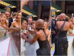 Caos en la alfombra roja: Ariana Grande es acorralada por un fan y Cynthia Erivo salta a defenderla. VIRAL