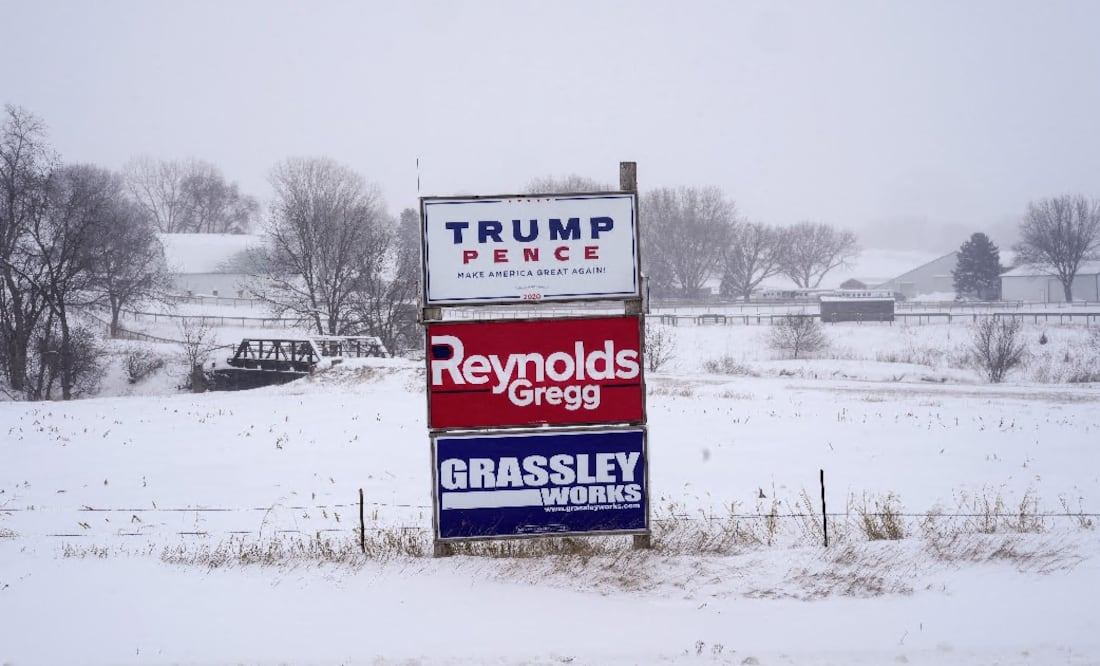Tormenta de nieve paraliza regiones cruciales previo a las Primarias en Iowa. (AP Photo/Carolyn Kaster)