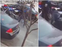 Video. Pandilla de motociclistas atacan con brutalidad a padre e hijo en Nueva York