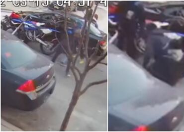 Video. Pandilla de motociclistas atacan con brutalidad a padre e hijo en Nueva York