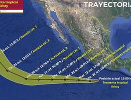 Se forma la tormenta tropical Kristy; alerta en costas de Guerrero y Michoacán