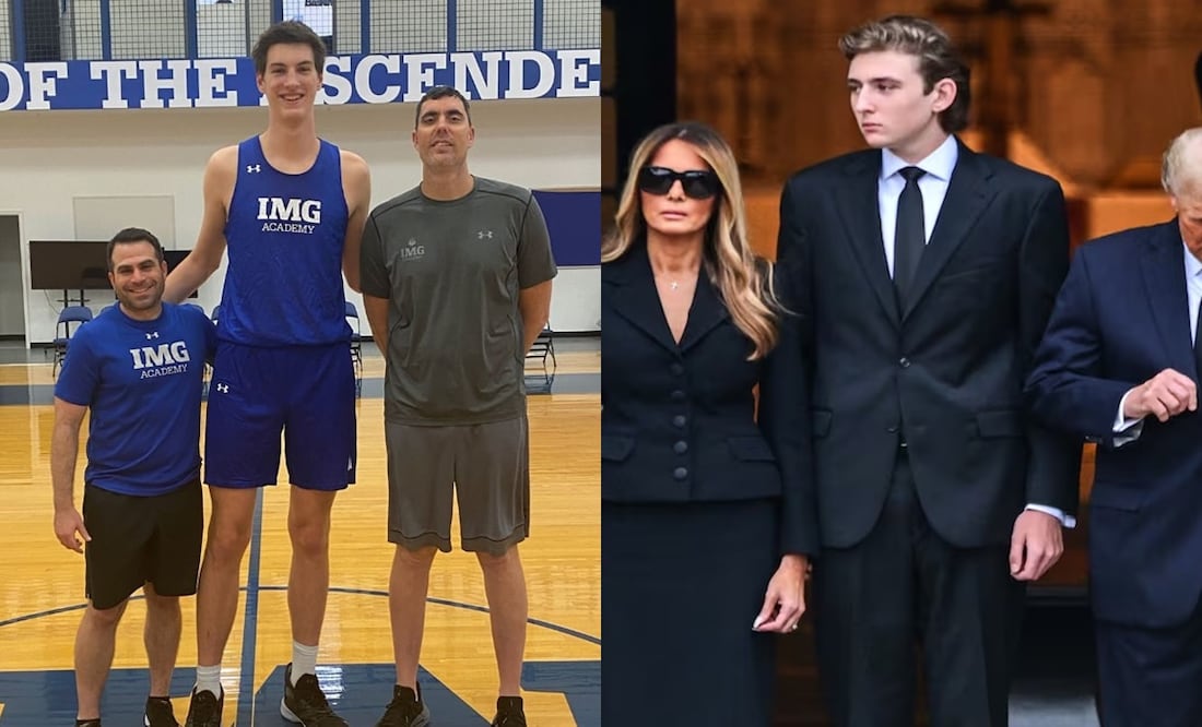 ¿Le gana a Barron Trump? El adolescente más alto del mundo jugará basquetbol en Florida. Foto: Instagram/OliverRioux/GIORGIO VIERA/AFP