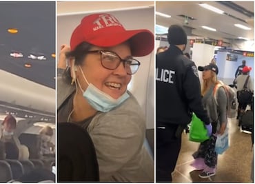 Video. Simpatizantes de Trump se niegan a usar cubrebocas durante vuelo