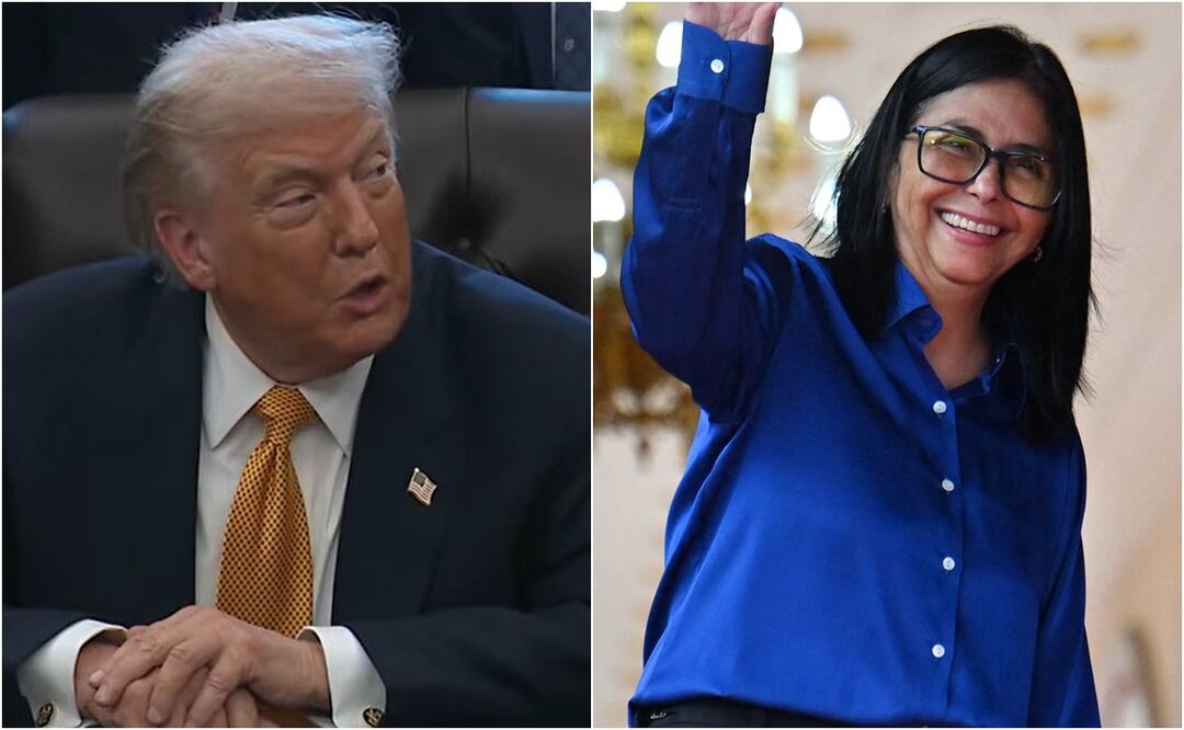Donald Trump llama a Delcy Rodríguez a 10 días de la captura de Nicolás Maduro: "Ella es fantástica"  Foto: EFE /AFP