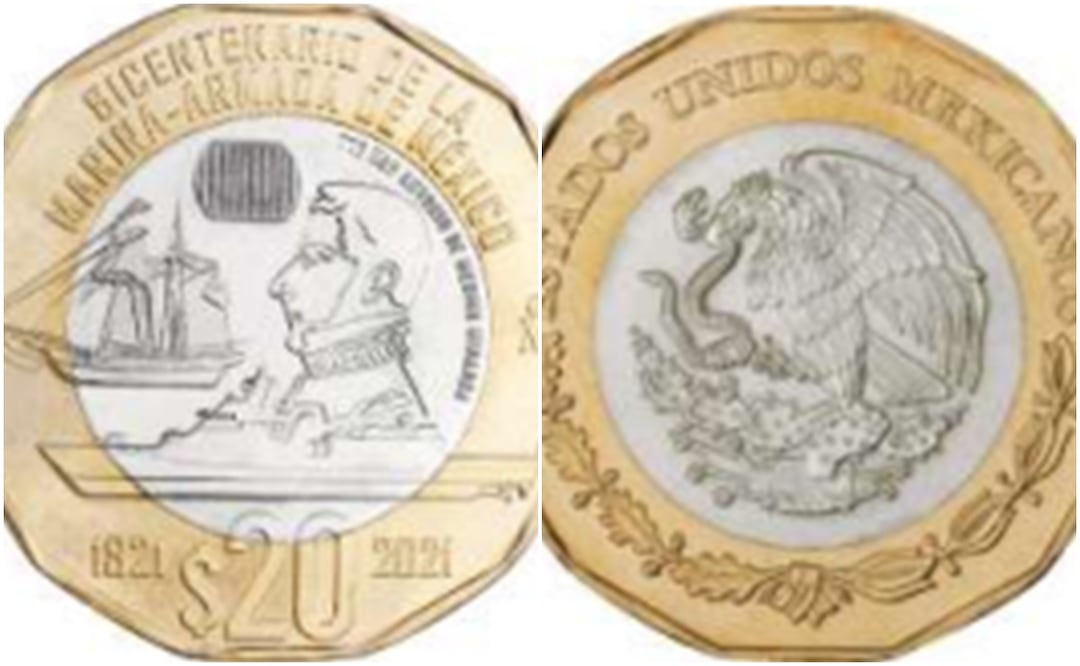 Piden hasta $4 millones de pesos por moneda conmemorativo del Bicentenario de la Marina y Armada de México. Foto: Banxico