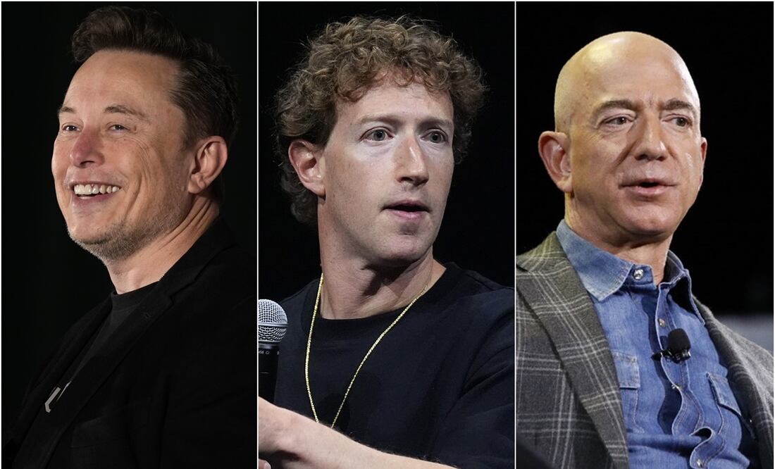 Elon Musk, Jeff Bezos y Mark Zuckerberg serán invitados estelares en investidura de Trump. Foto: AP