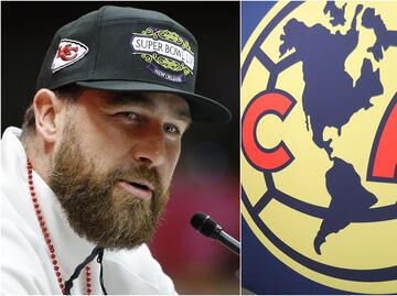 Travis Kelce, estrella de los Chiefs, presume su playera del América previo al Super Bowl 2025