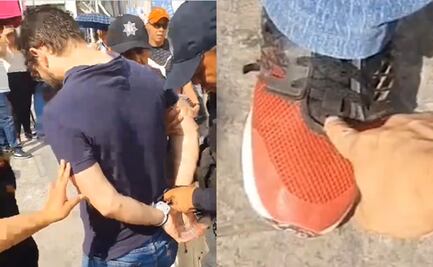 Hombre es detenido por grabar a mujeres con cámara escondida en su tenis en Feria de Puebla. VIDEO