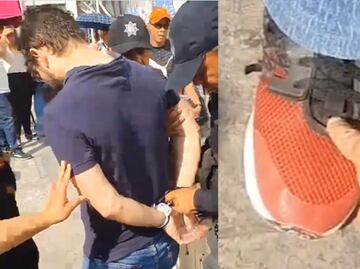 Hombre es detenido por grabar a mujeres con cámara escondida en su tenis en Feria de Puebla. VIDEO