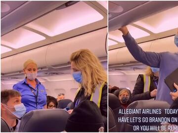 Expulsan de vuelo en EU a hombre con cubrebocas de "Let's Go Brandon"