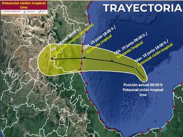 Ciclón Tropical UNO en México. Alertan por trombas marinas y oleaje elevado en costas mexicanas en próximas horas.
