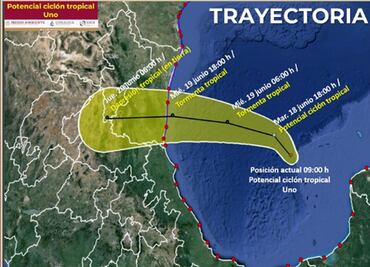 Ciclón Tropical UNO en México. Alertan por trombas marinas y oleaje elevado en costas mexicanas en próximas horas.