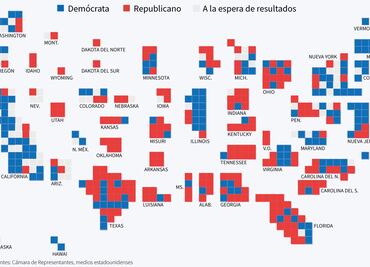 Mapa electoral. Control de las Cámaras en EU, pendiente tras resultados muy ajustados