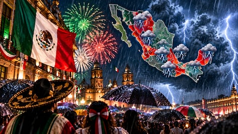 Clima 15 de septiembre: lluvias muy fuertes en 8 estados y chubascos en CDMX