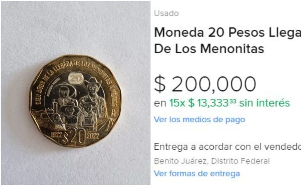 Moneda de los menonitas. Foto: MercadoLibre / Captura