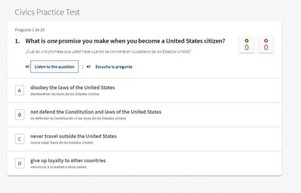 Así es el autoexamen para estudiar y obtener la ciudadanía de EU