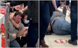 Empleados someten a cliente que se negó a usar cubrebocas en tienda de Canadá