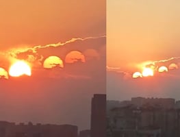Captan extraño fenómeno de siete soles juntos en el cielo de China. ¿Qué fue? VIDEO