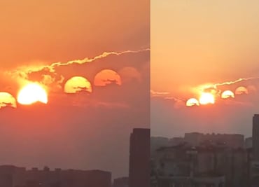 Captan extraño fenómeno de siete soles juntos en el cielo de China. ¿Qué fue? VIDEO