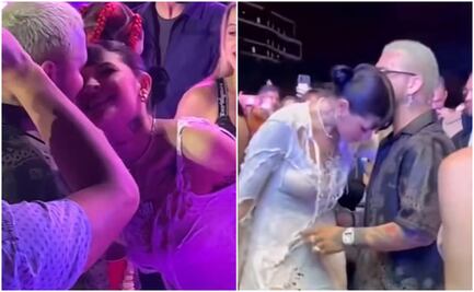Muy románticos: Nodal y Cazzu, enamorados en concierto de Wisin y Yandel