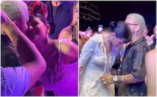 Muy románticos: Nodal y Cazzu, enamorados en concierto de Wisin y Yandel