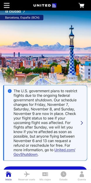 Foto: UNITED AIRLINES APP