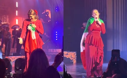 Yuridia defiende la bandera mexicana en concierto en Estados Unidos: “Que viva México, señores”