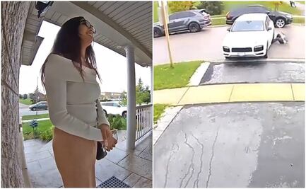 Impactante: Mujer atropella al dueño de un Porsche al intentar robar el auto. VIDEO