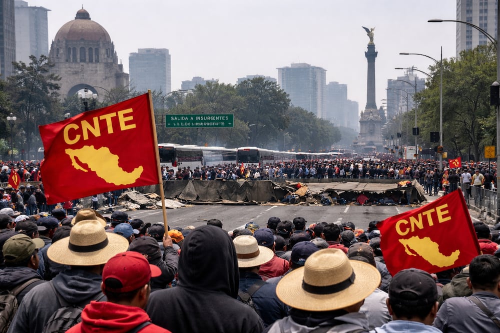 CONFIRMADO: Va paro nacional de la CNTE; anuncian bloqueos en CDMX este 18 marzo. Foto: IA